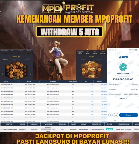 MPOPROFIT JACKPOT SLOT PGSOFT! KEMENANGAN MURNI DI (WILD BOUNTY SHOWDOWN TOTAL RP. 5.000.000,- LUNAS)